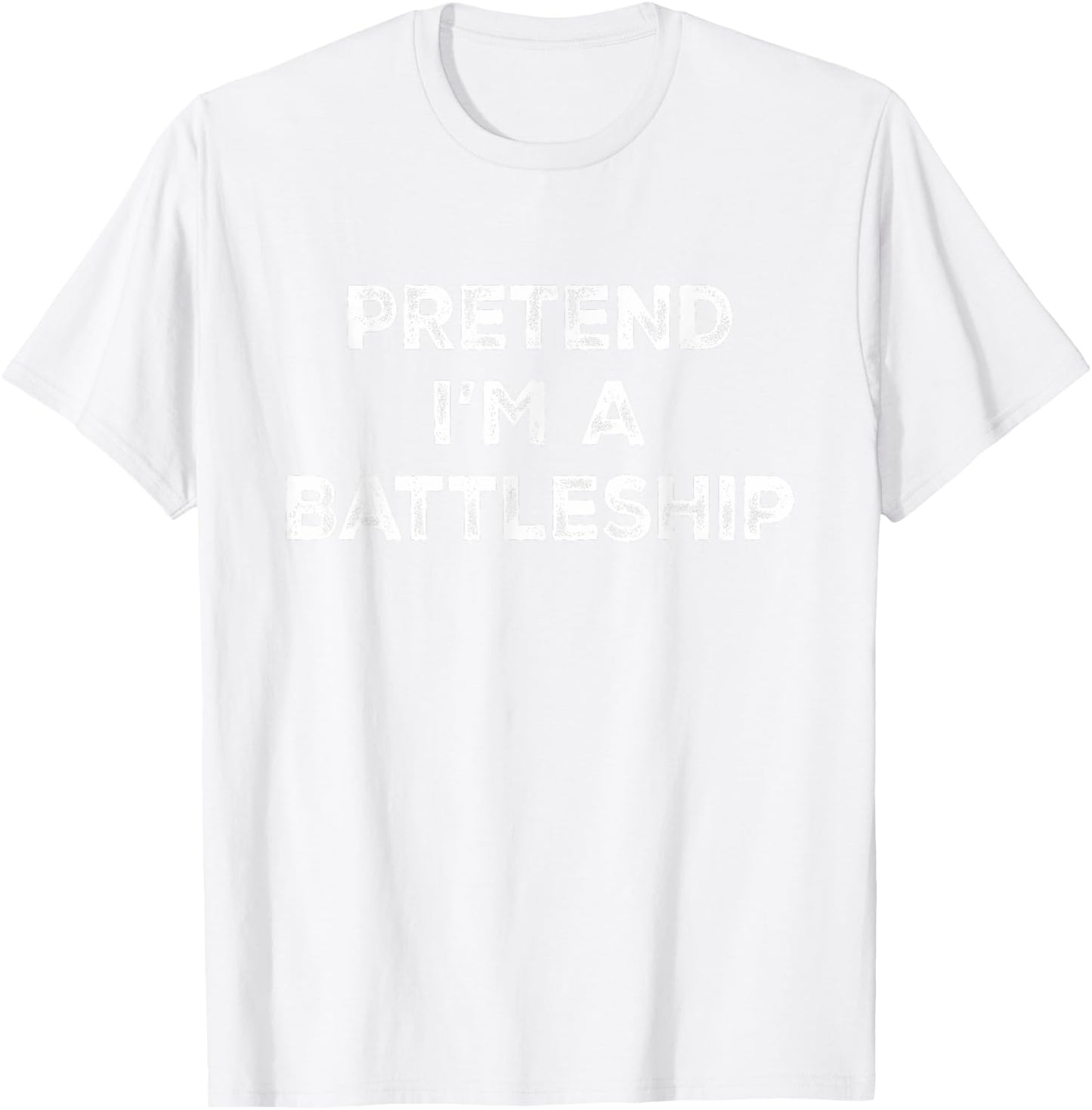 Pretend I'm A Battleship Lazy Halloween Costume T-Shirt - T-Shirt | White