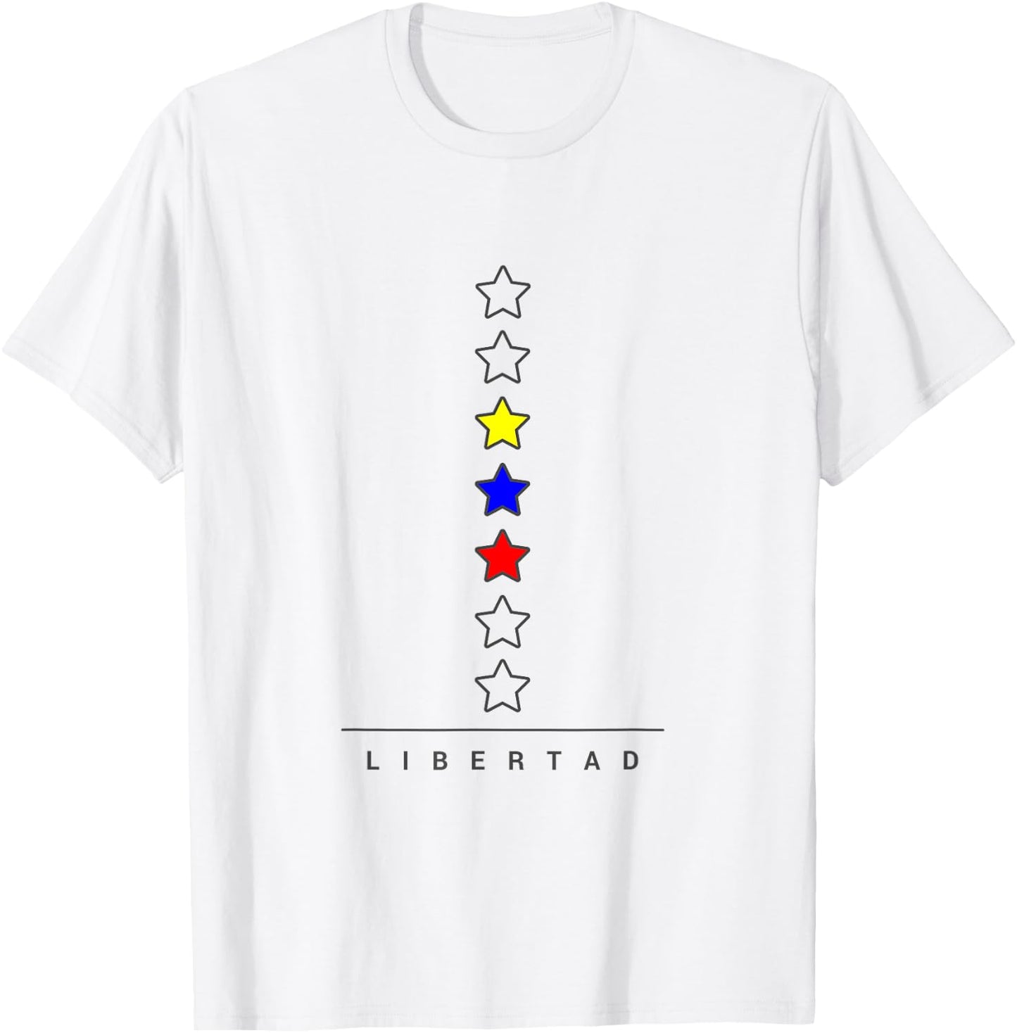 Venezuelan Flag 7 Stars Libertad Minimalist Tricolor gift T-Shirt - T-Shirt | White