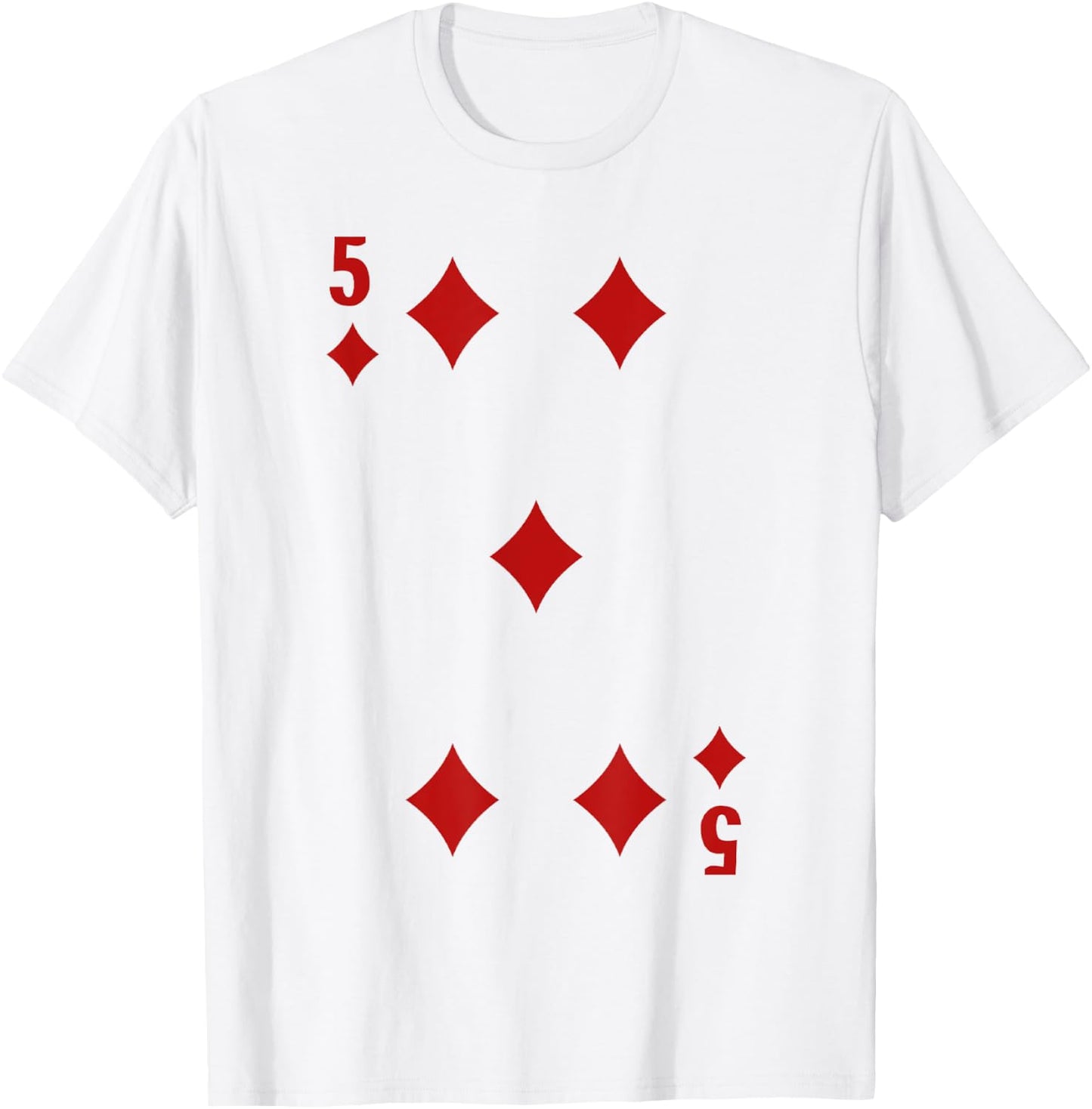 5 of Diamonds Playing Cards Halloween Costume Group Matching T-Shirt - T-Shirt | White