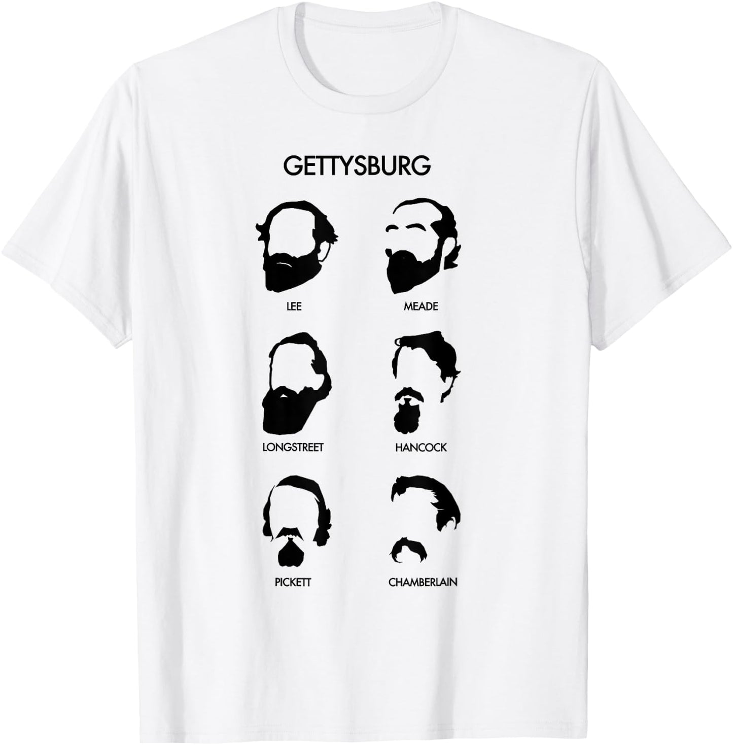 American Civil War Beards of Gettysburg Lee Meade Longstreet T-Shirt - T-Shirt | White