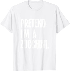 Pretend I'm A Zucchini Funny Halloween Party Costume T-Shirt - T-Shirt | White