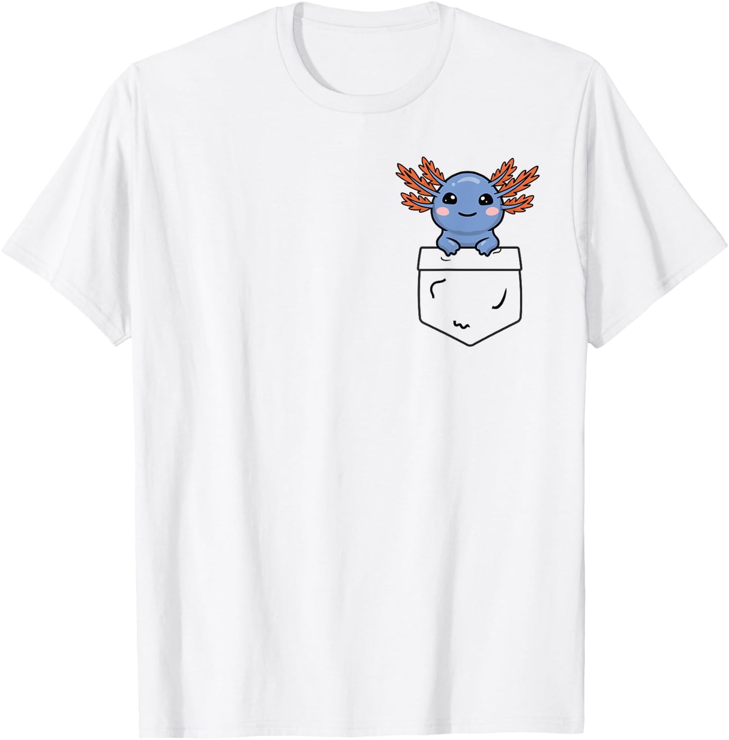 Axolotl Gifts, Pop up Axolotl, Pocket Axolotl T-Shirt - T-Shirt | White