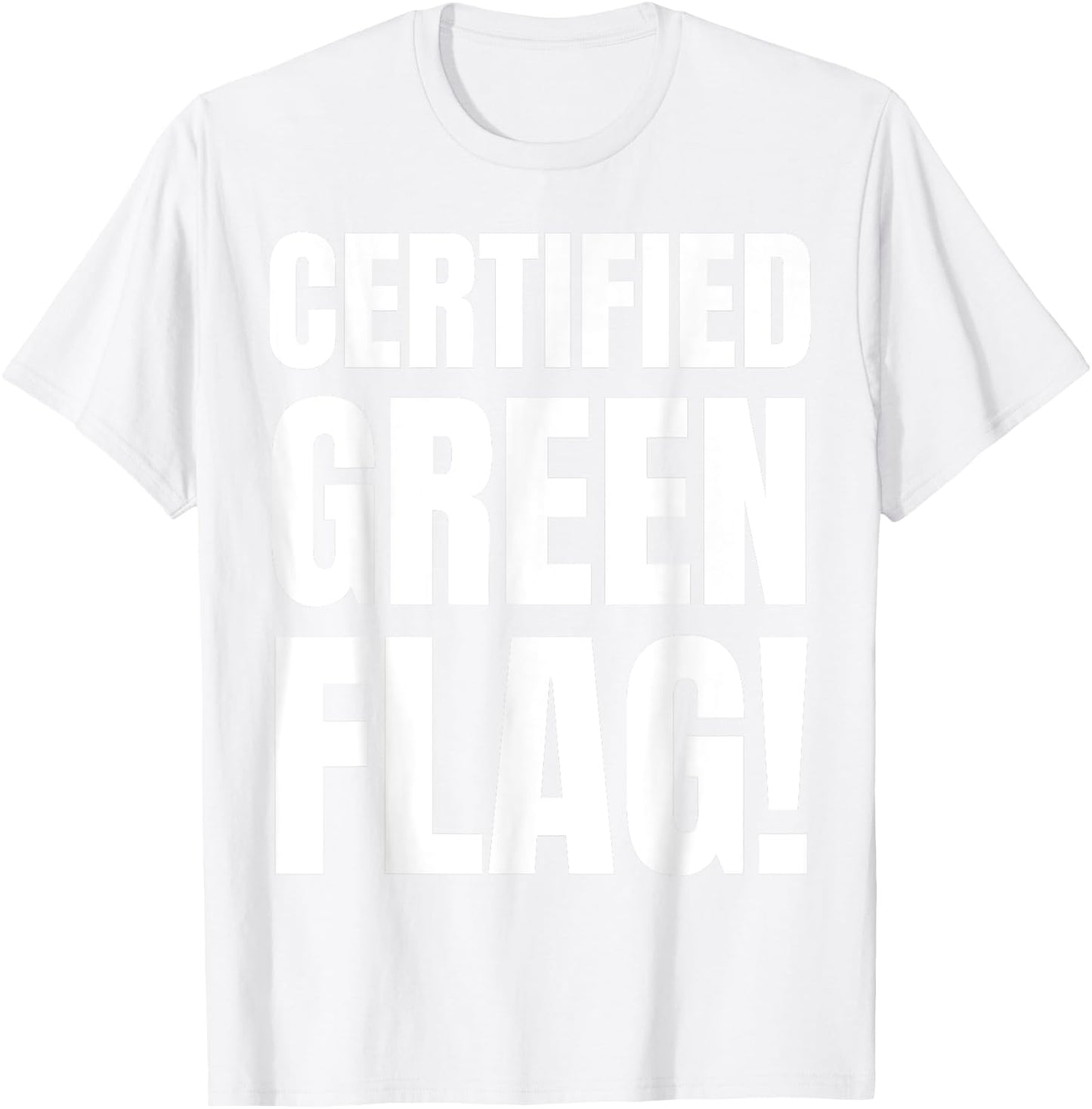 Certified Green Flag Costume And Funny Green Flags T-Shirt - T-Shirt | White