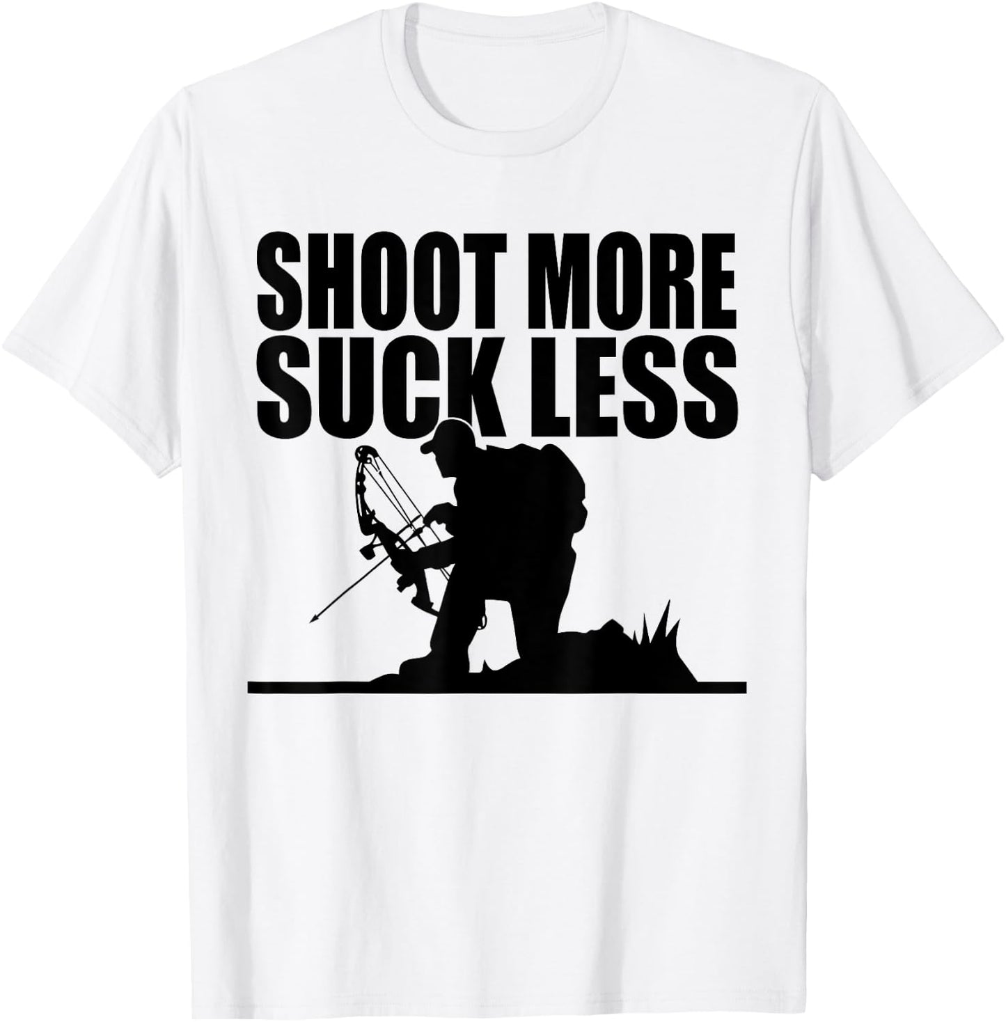 Shoot More Suck Less Funny Hunting T-Shirt - T-Shirt | White