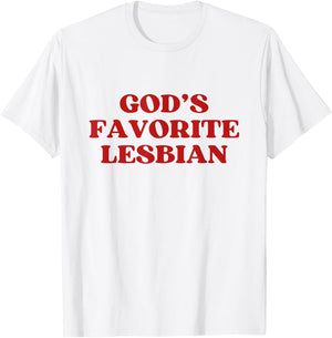 God's Favorite Lesbian Y2k Aesthetic Trendy LGBT Pride T-Shirt - T-Shirt | White