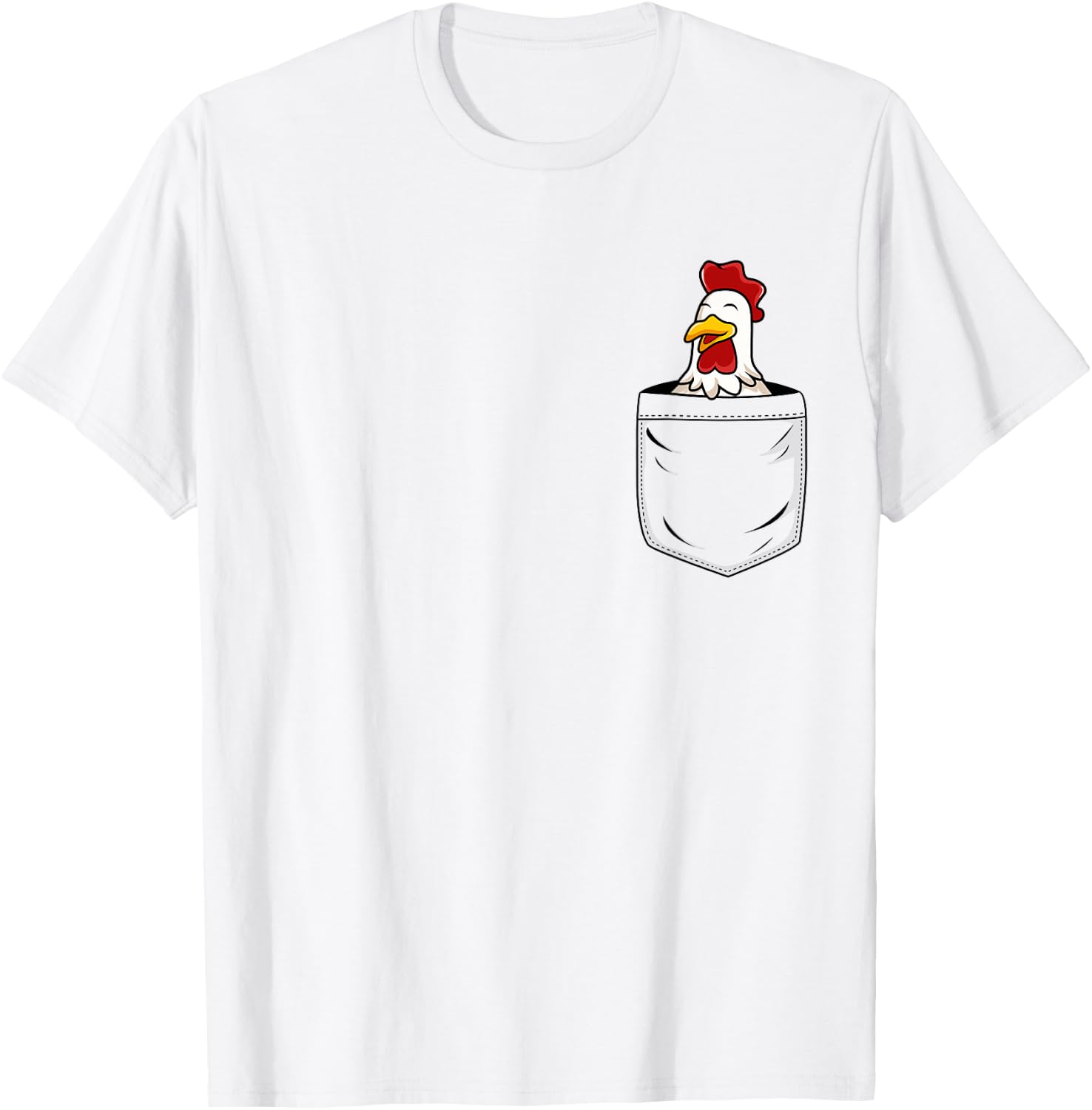 Chicken Lovers Cute Funny Chicken In Pocket T-Shirt - T-Shirt | White