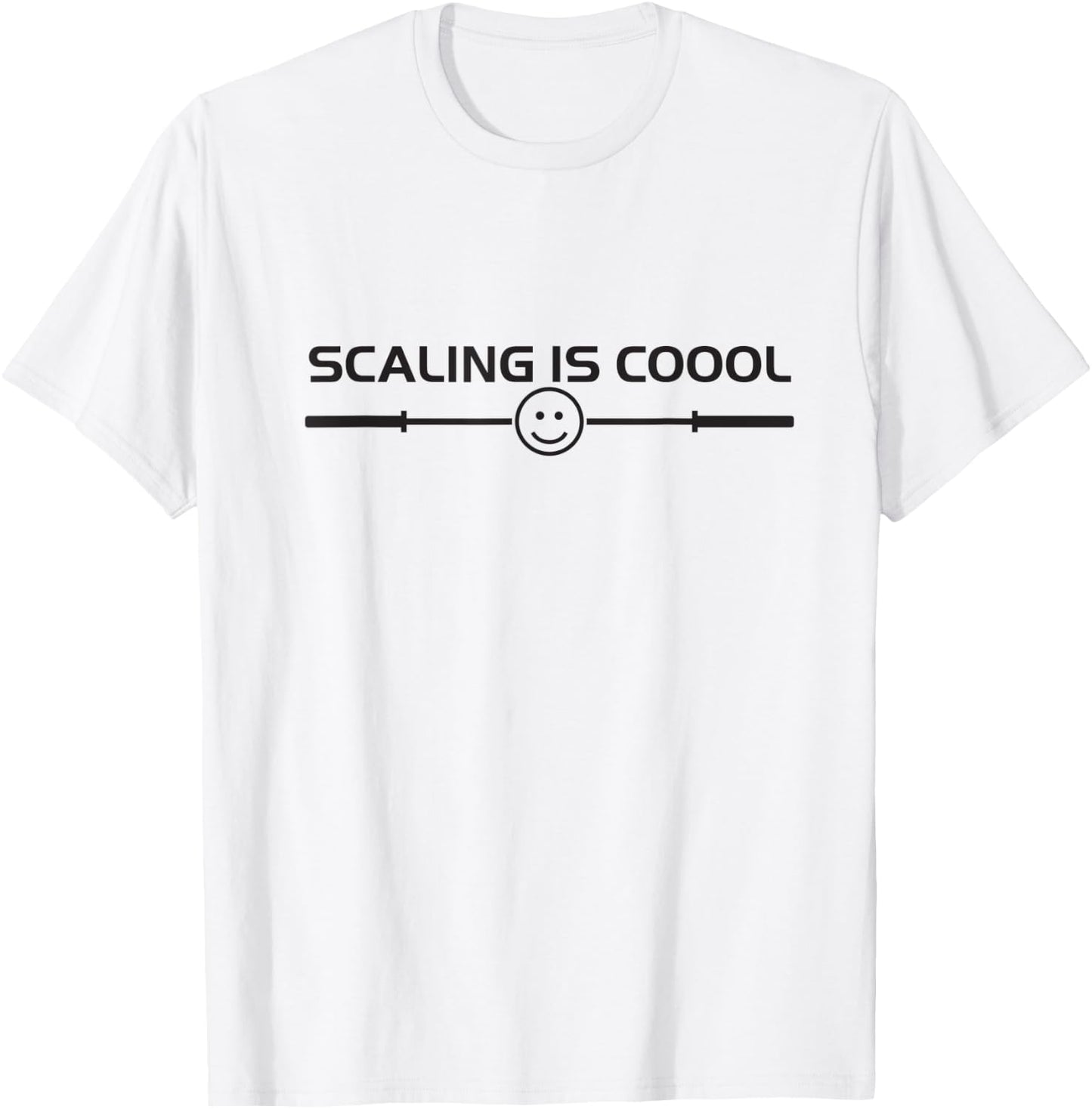 Scaling is Cool Smiling Barbell T-Shirt - T-Shirt | White