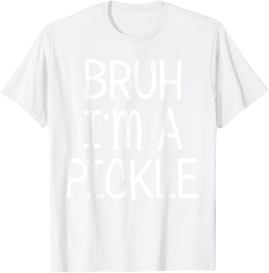 Pretend I'm A Pickle Funny Lazy Halloween Costume Party T-Shirt - T-Shirt | White