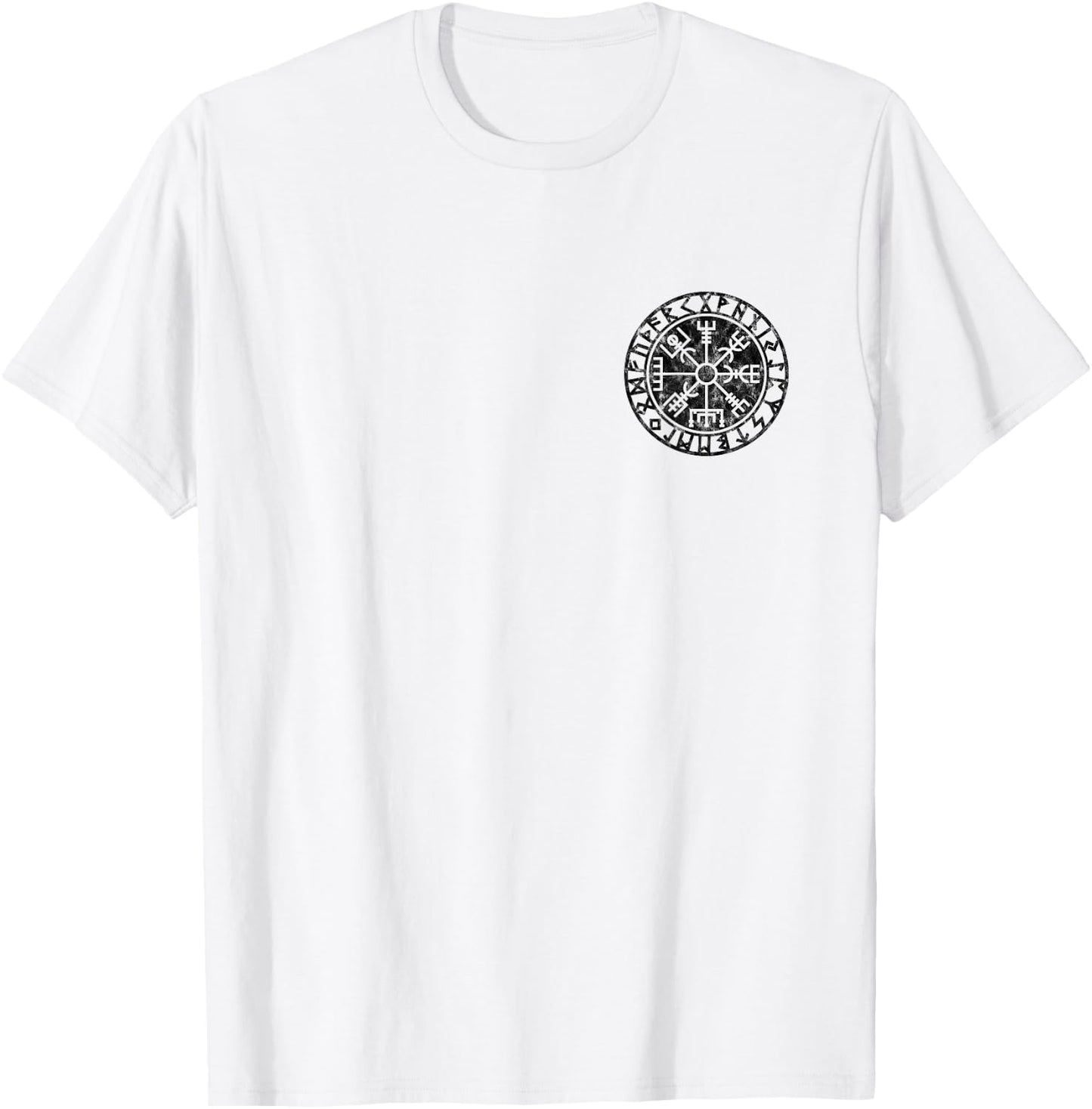 Vegvisir, Viking, rune circle, Nordic, symbol, Odin, Thor T-Shirt - T-Shirt | White