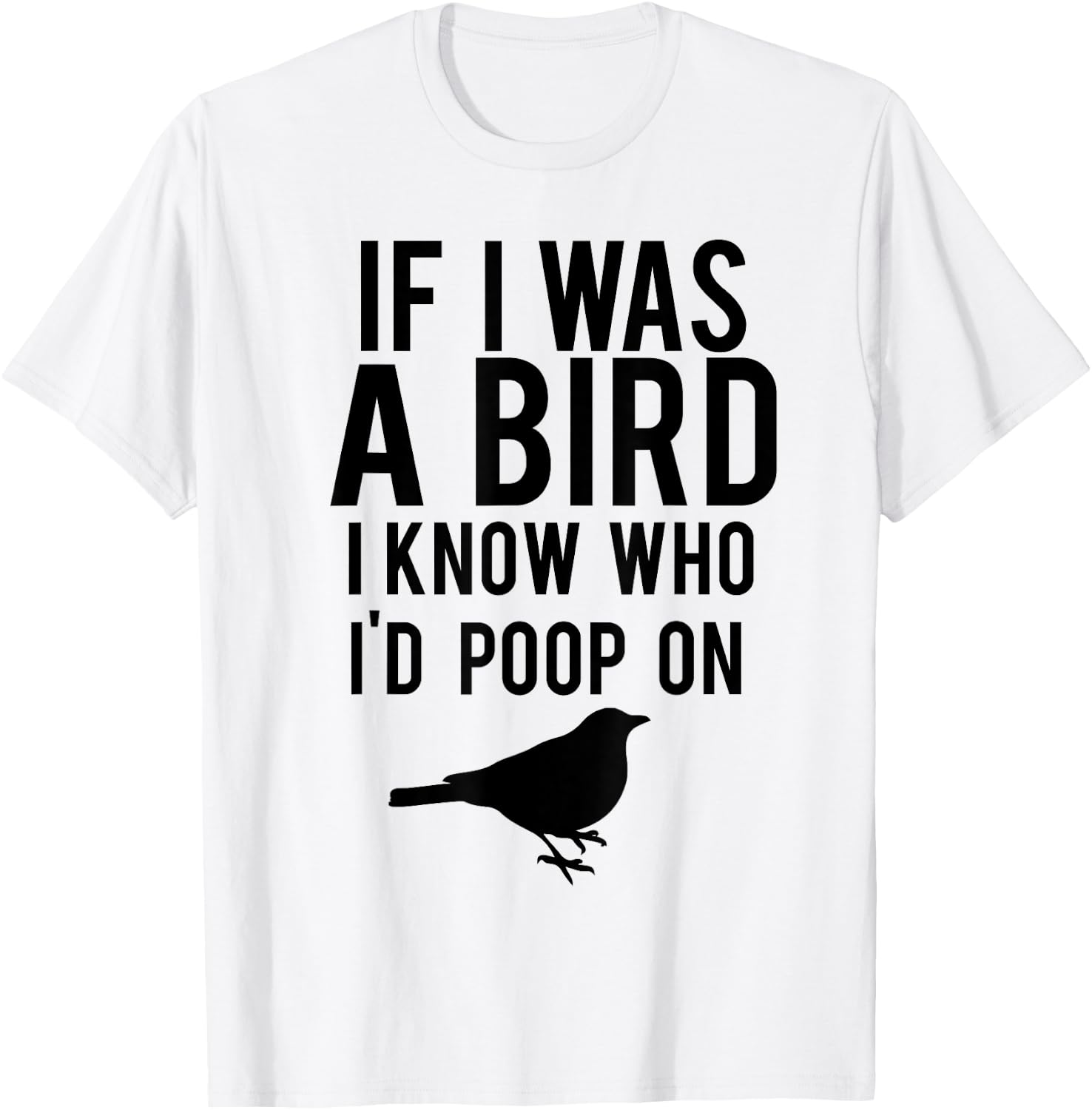 If I Was A Bird I Know Who I'd Poop On Funny T-Shirt - T-Shirt | White