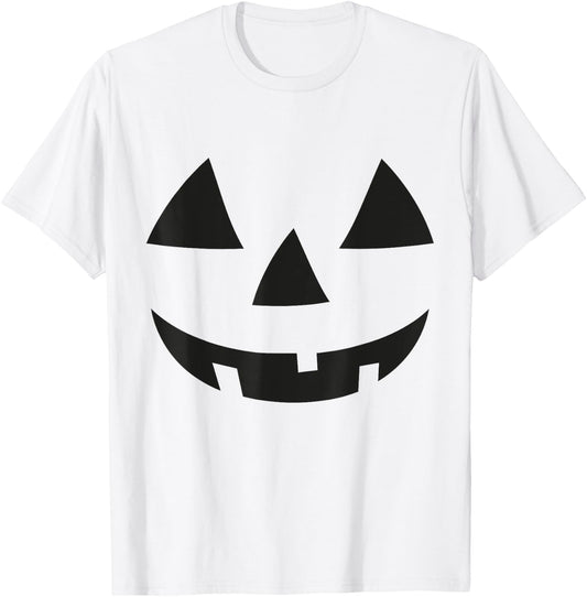 Pumpkin Face Shirt Jack o lantern Face Halloween T-Shirt - T-Shirt | White