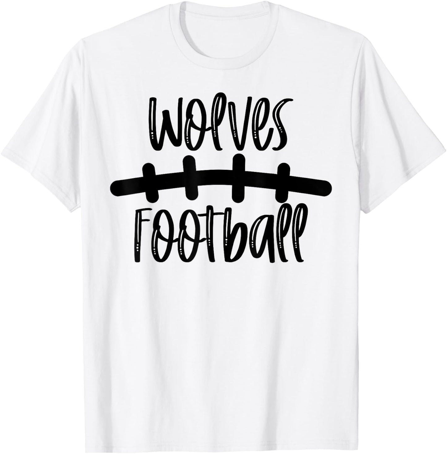 Wolves Football School Spirit Team Mascot Game Night T-Shirt - T-Shirt | White
