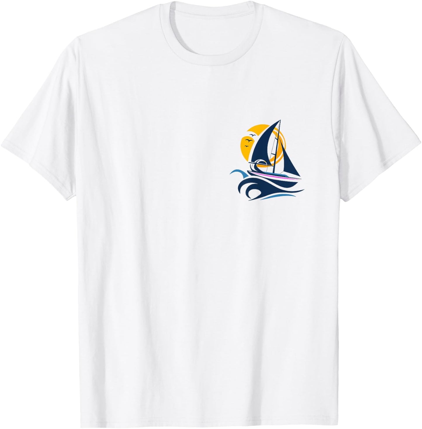Graphic Sail Boat T-Shirt - T-Shirt | White
