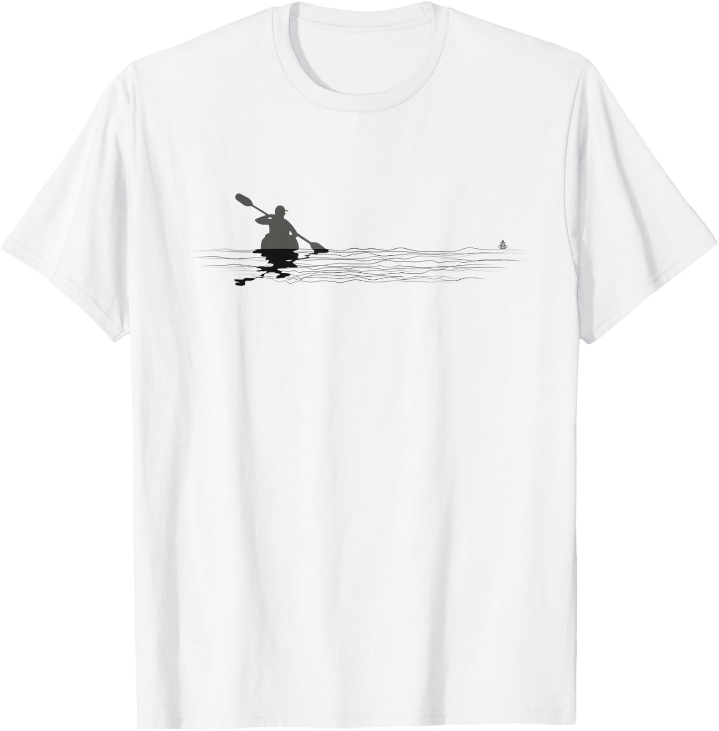 Kayaking Graphic Kayak Figure Kayaker Canoe Paddling T-Shirt - T-Shirt | White