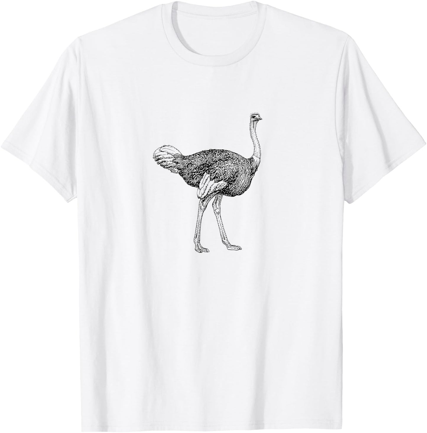 Vintage Ostrich Graphic Funny Ostrich Hipster T-Shirt - T-Shirt | White
