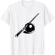 Billiard Ball and Cue Stick Sketch Carom Billiards T-Shirt - T-Shirt | White