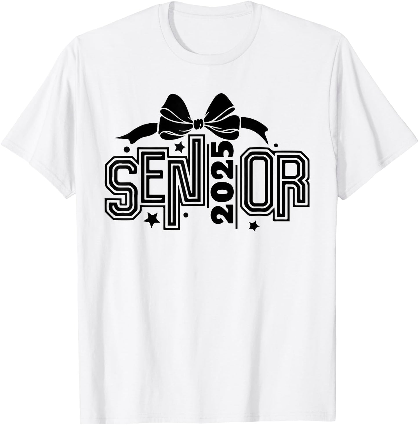 Senior 2025 Coquette Pink Bow Class of 2025 back to school T-Shirt - T-Shirt | White