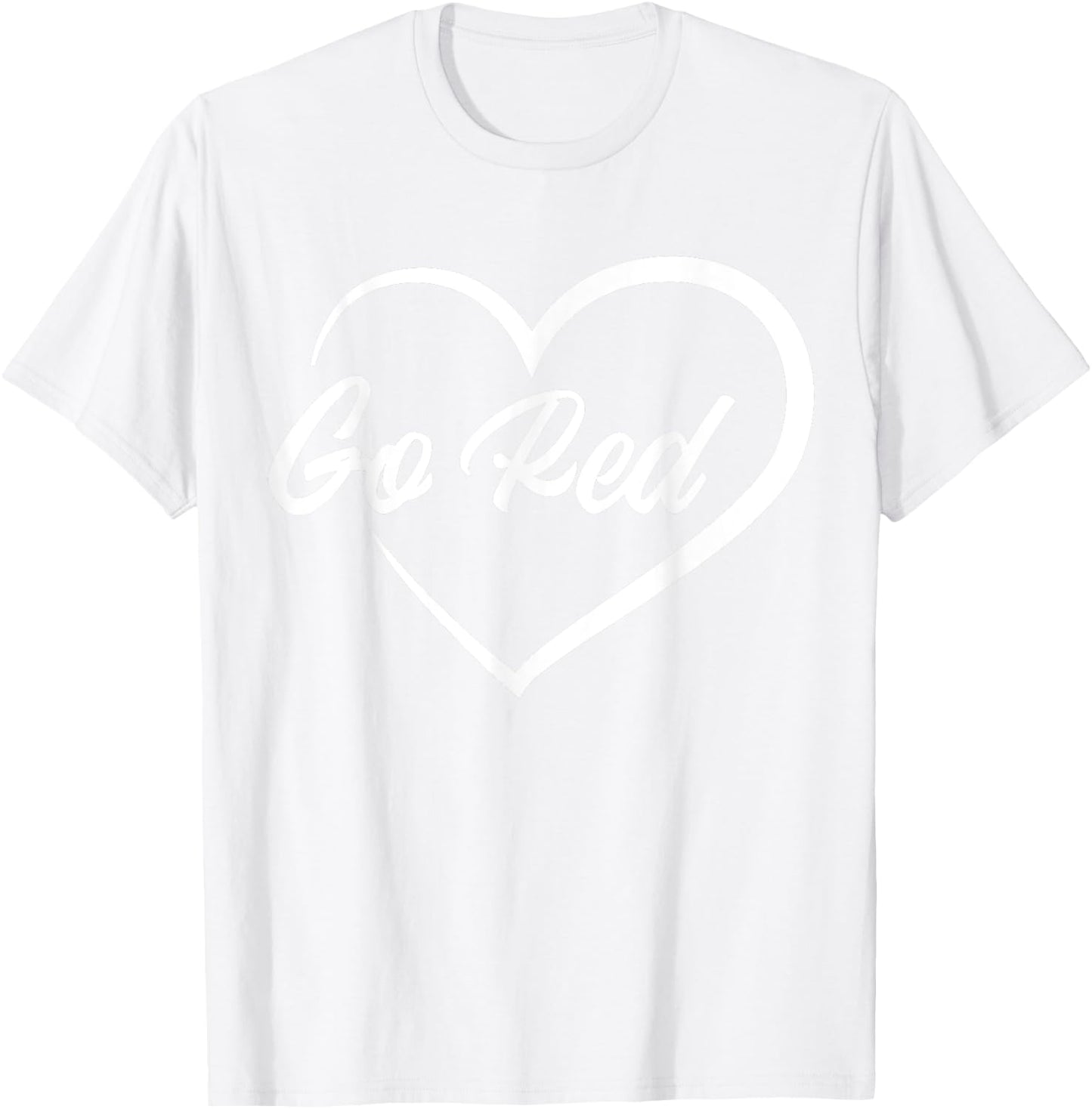 February Heart Disease Awareness Month Red Heart American T-Shirt - T-Shirt | White