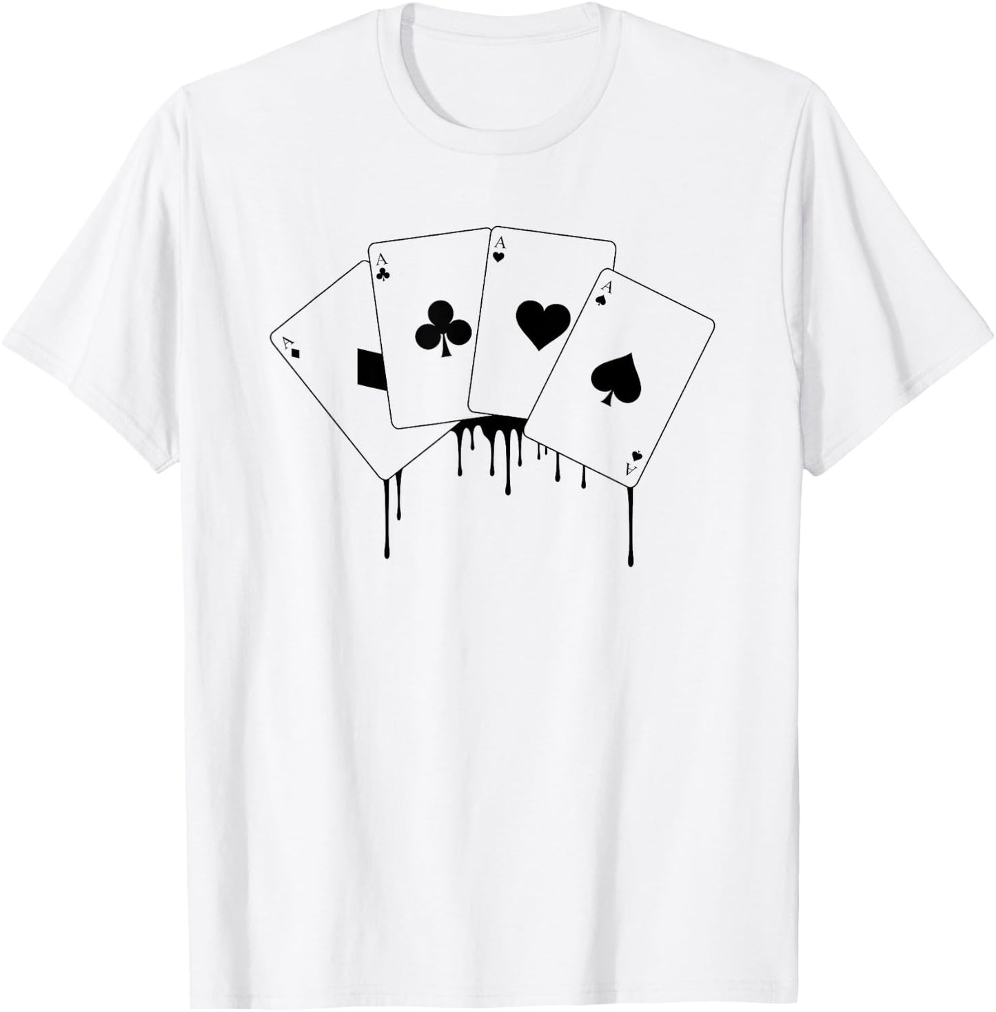 Vintage Hearts Spades Diamonds Clubs Graphic Casino Poker T-Shirt - T-Shirt | White