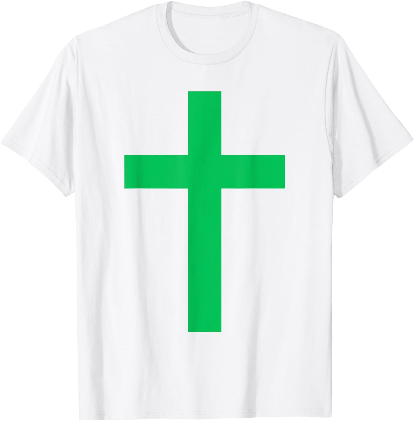 Green Christian Jesus Cross White T-Shirt - T-Shirt | White