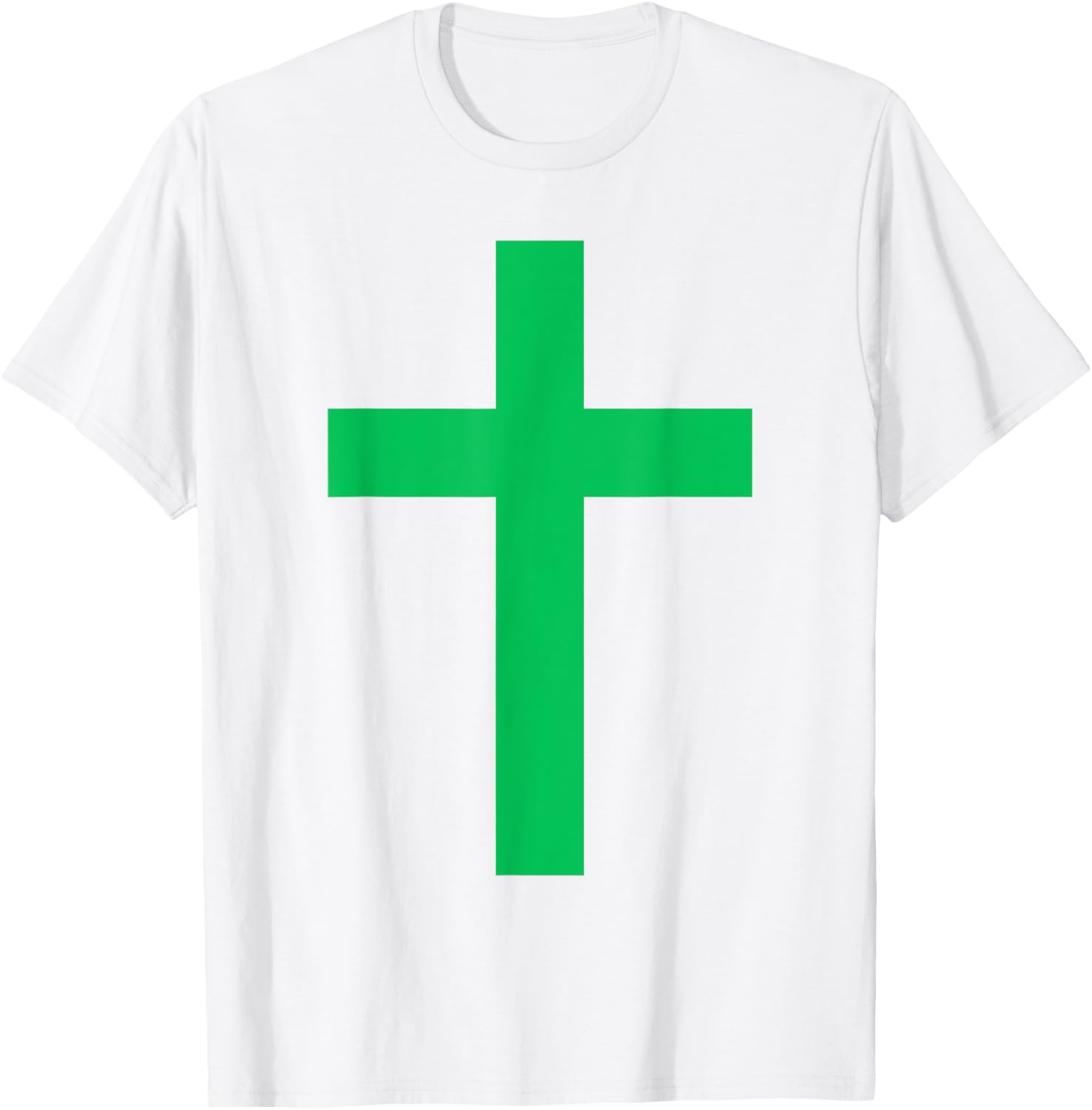 Green Christian Jesus Cross White T-Shirt - T-Shirt | White
