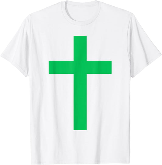 Green Christian Jesus Cross White T-Shirt - T-Shirt | White
