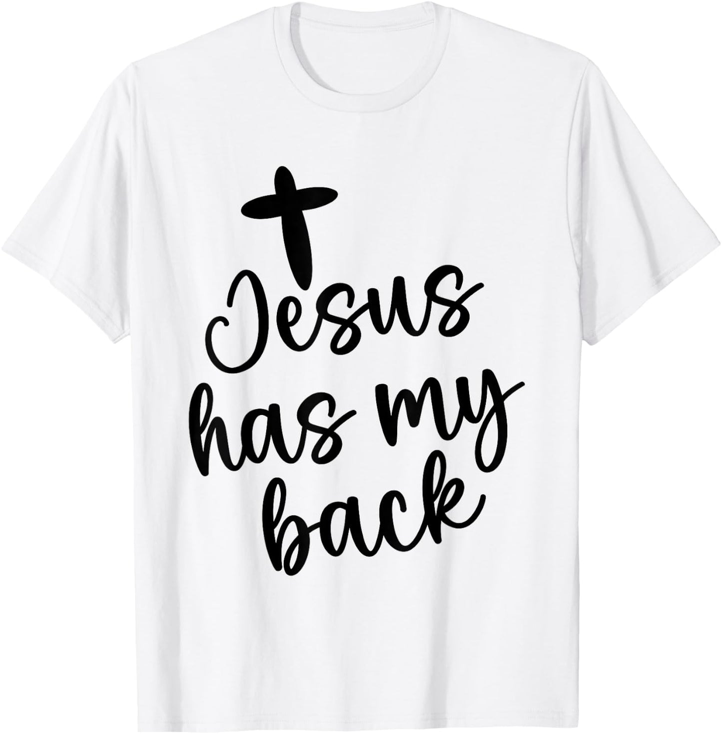Jesus Has My Retro Back Christian Religious Quote Women Men T-Shirt - T-Shirt | White