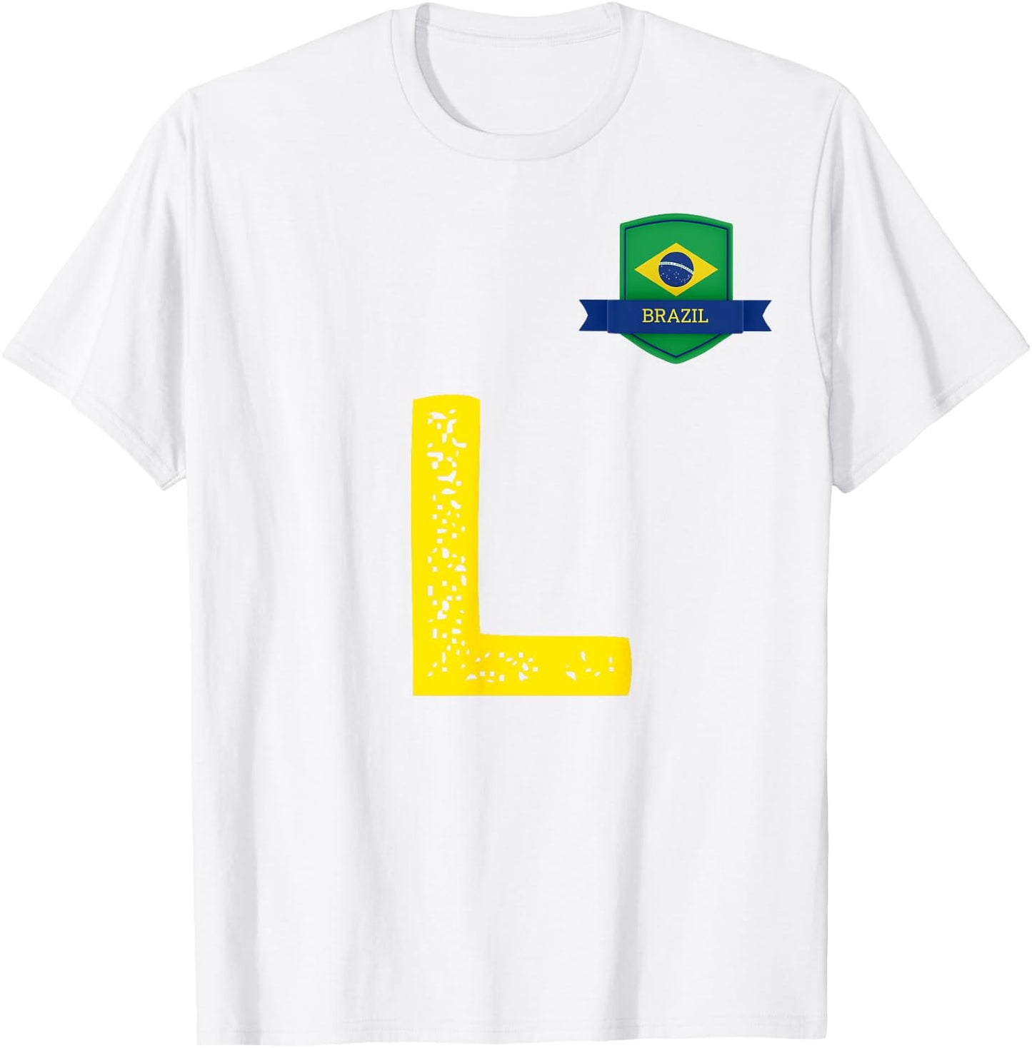Brazil Human-Flag Letter L Brazil T-Shirt - T-Shirt | White