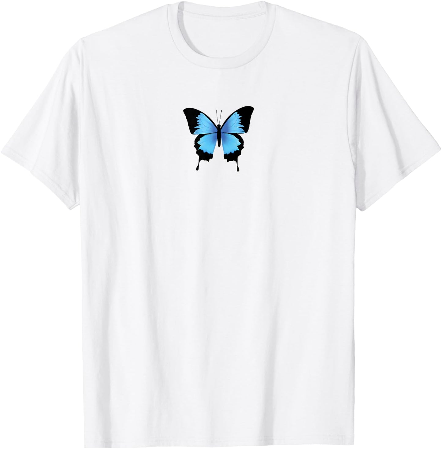 Grunge Butterfly Blue Grunge Aesthetic Clothes T-Shirt - T-Shirt | White