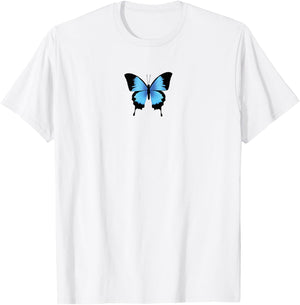 Grunge Butterfly Blue Grunge Aesthetic Clothes T-Shirt - T-Shirt | White