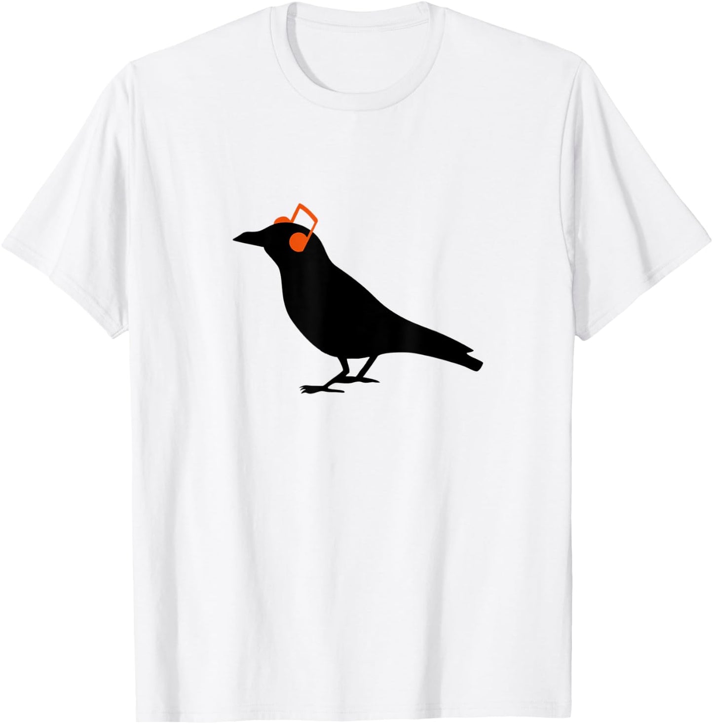 Headphones Headphones notes Raven Bird Hipster T-Shirt - T-Shirt | White
