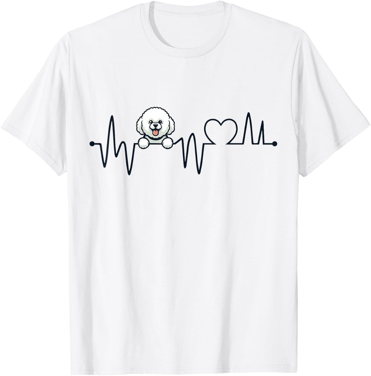 Bichon Frise Heartbeat - Men Women Kids Bichon Lover T-Shirt - T-Shirt | White