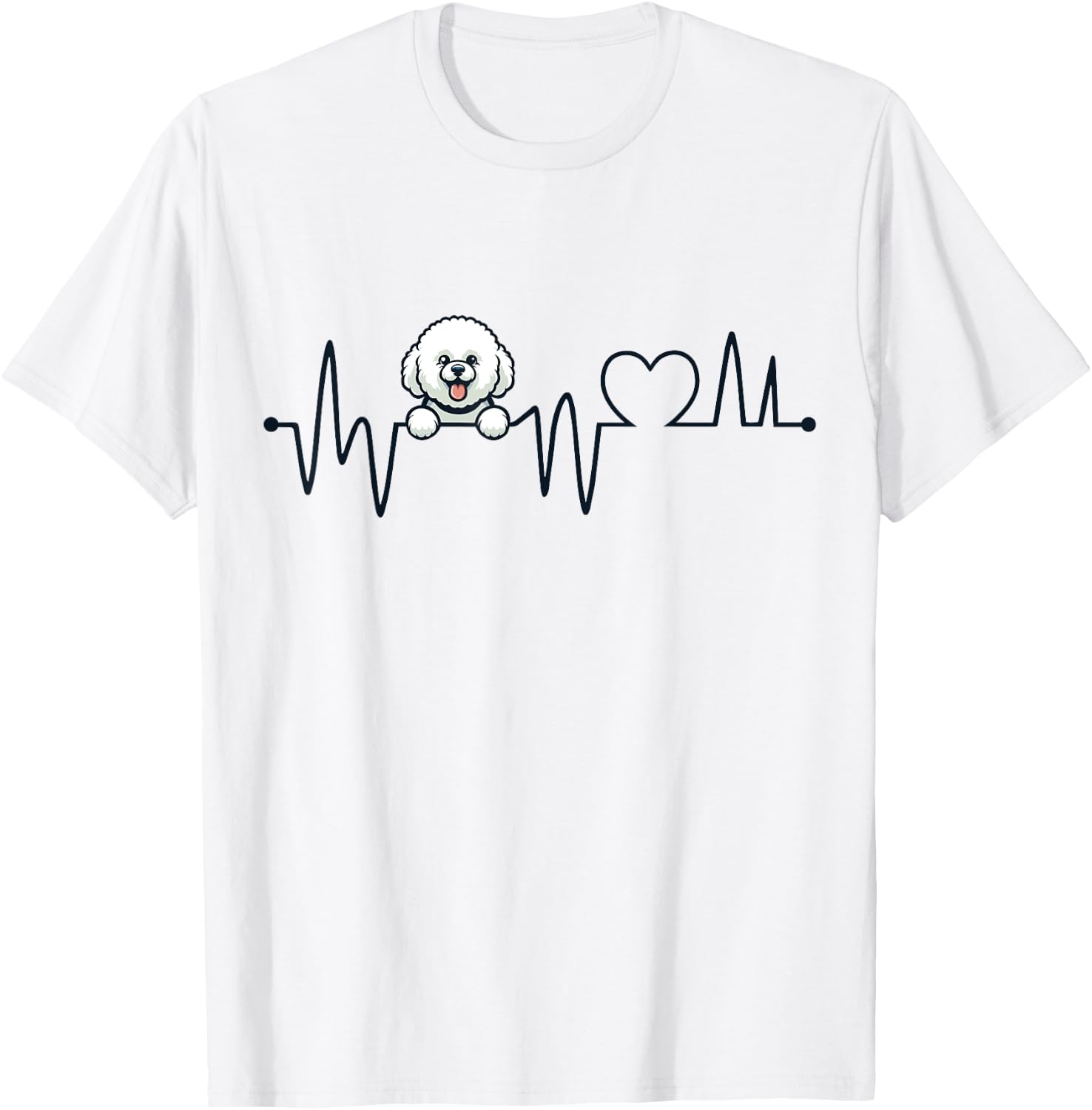 Bichon Frise Heartbeat - Men Women Kids Bichon Lover T-Shirt - T-Shirt | White