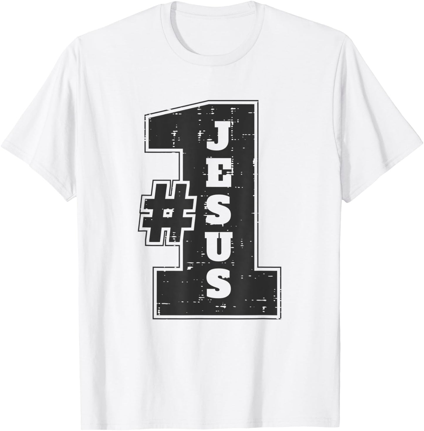 Jesus The Number One | Cool Christian Jesus Vintage T-Shirt - T-Shirt | White