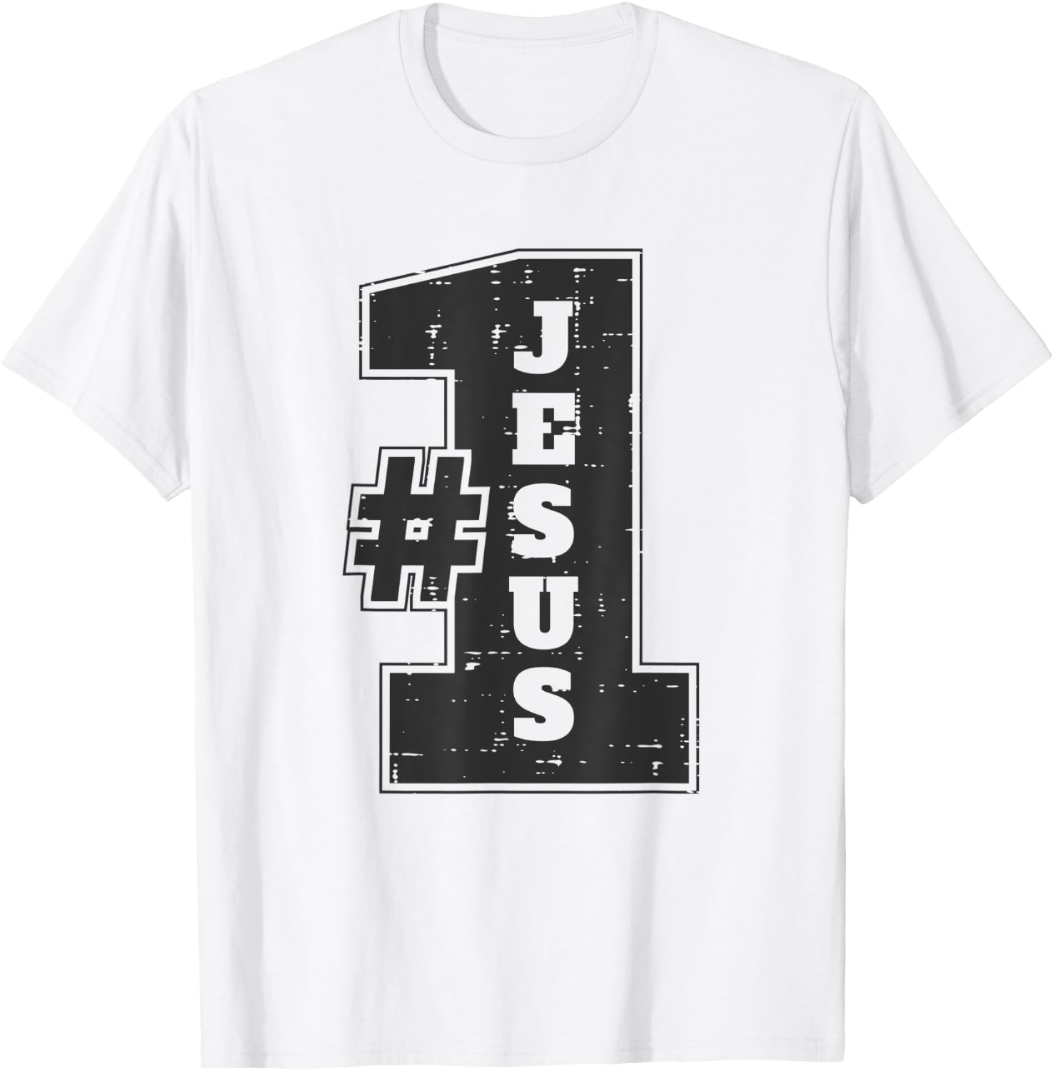 Jesus The Number One | Cool Christian Jesus Vintage T-Shirt - T-Shirt | White