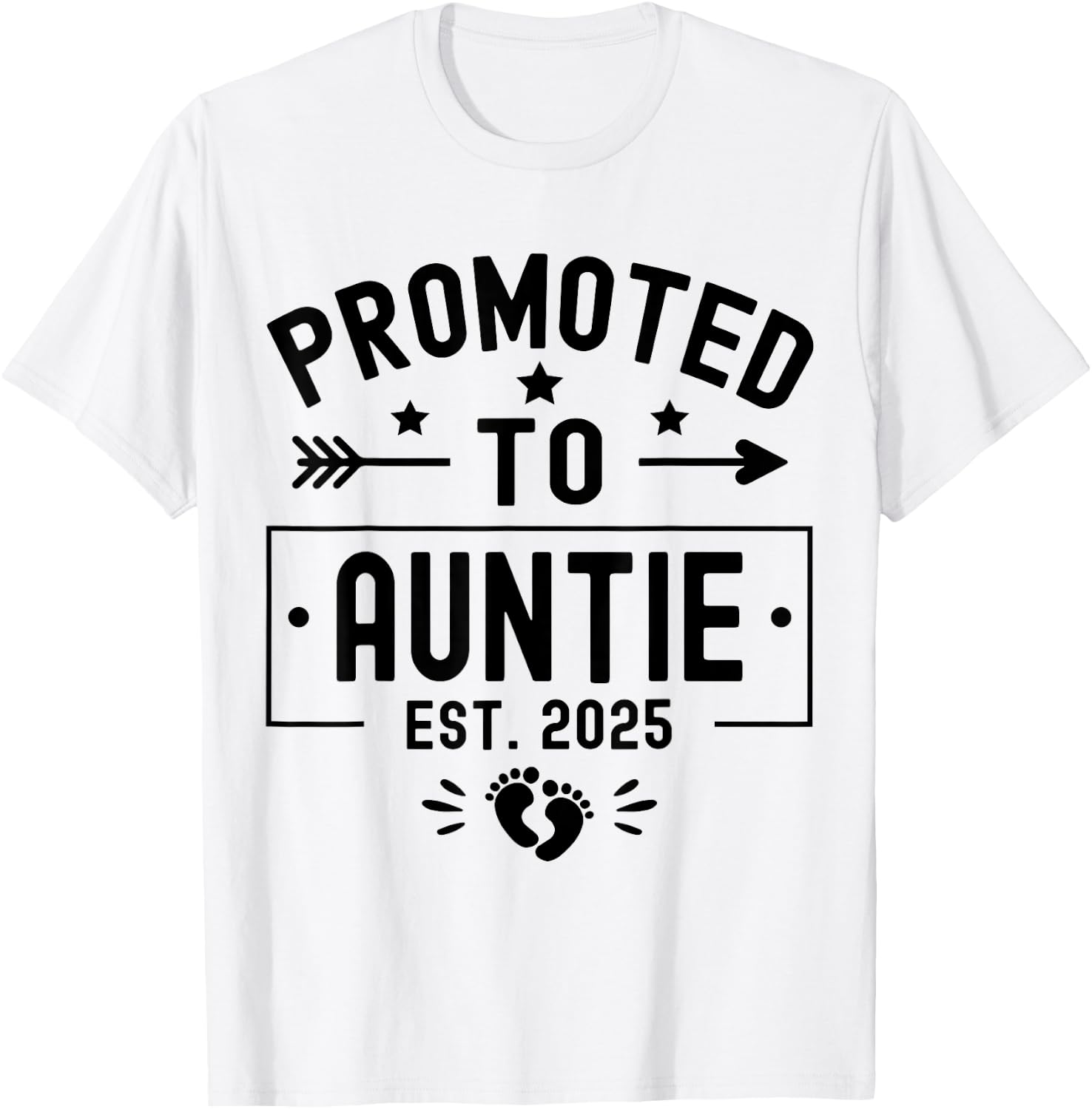 Promoted To Auntie Est. 2025 Soon To Be Aunt New Auntie 2025 T-Shirt - T-Shirt | White