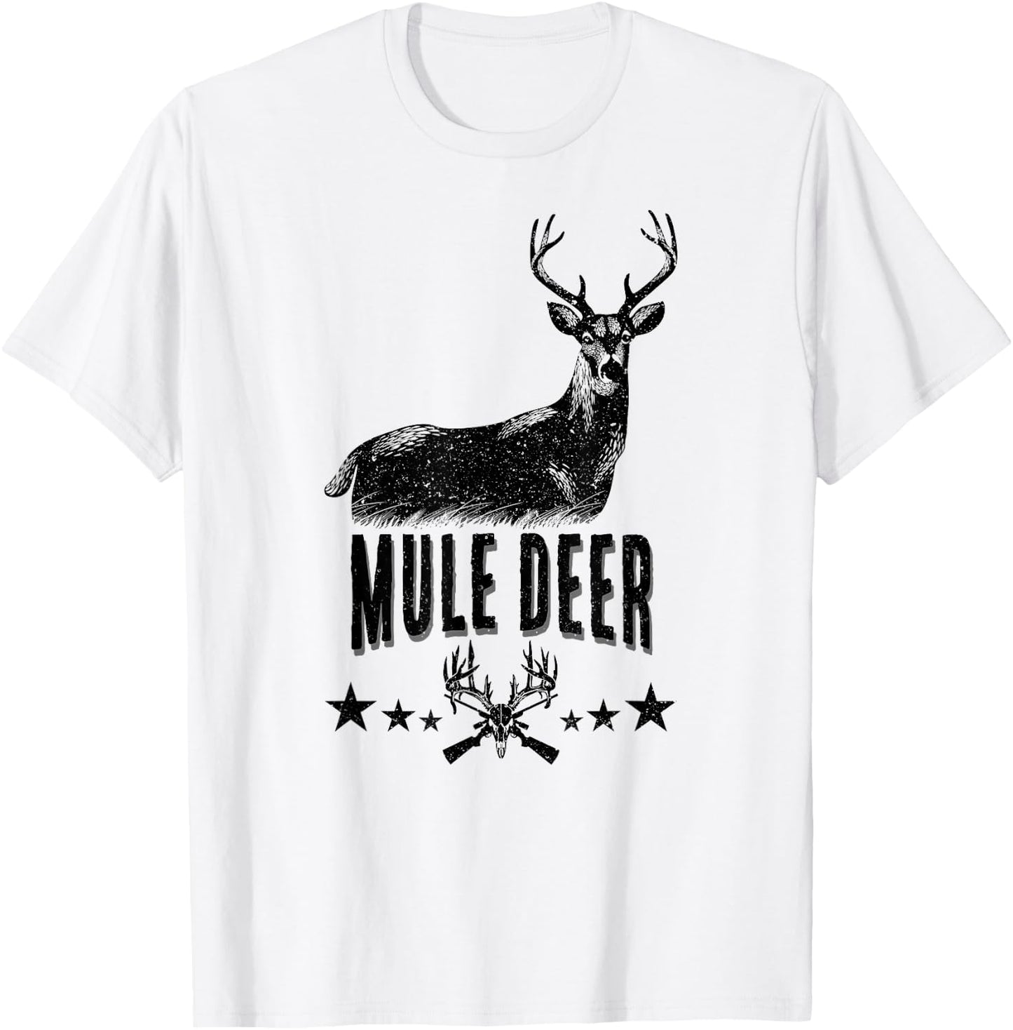 American Mule Deer! Wildlife Hunter T-Shirt - T-Shirt | White