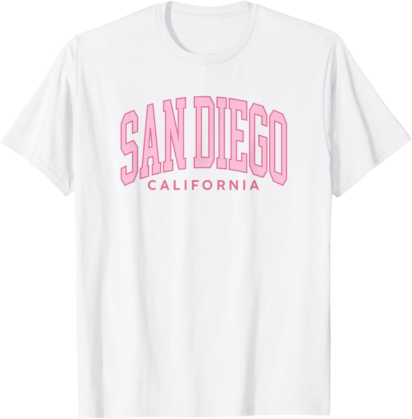 San Diego Preppy Retro Throwback Girls Pink Vintage T-Shirt - T-Shirt | White