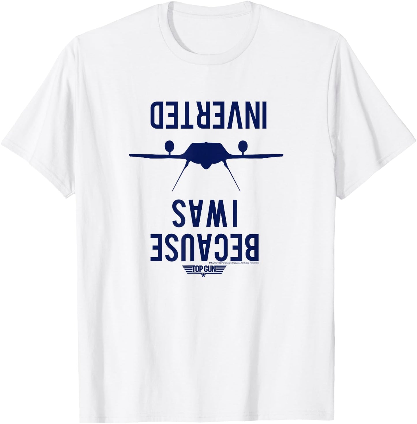 Top Gun Because I was Inverted Stamp T-Shirt - T-Shirt | White