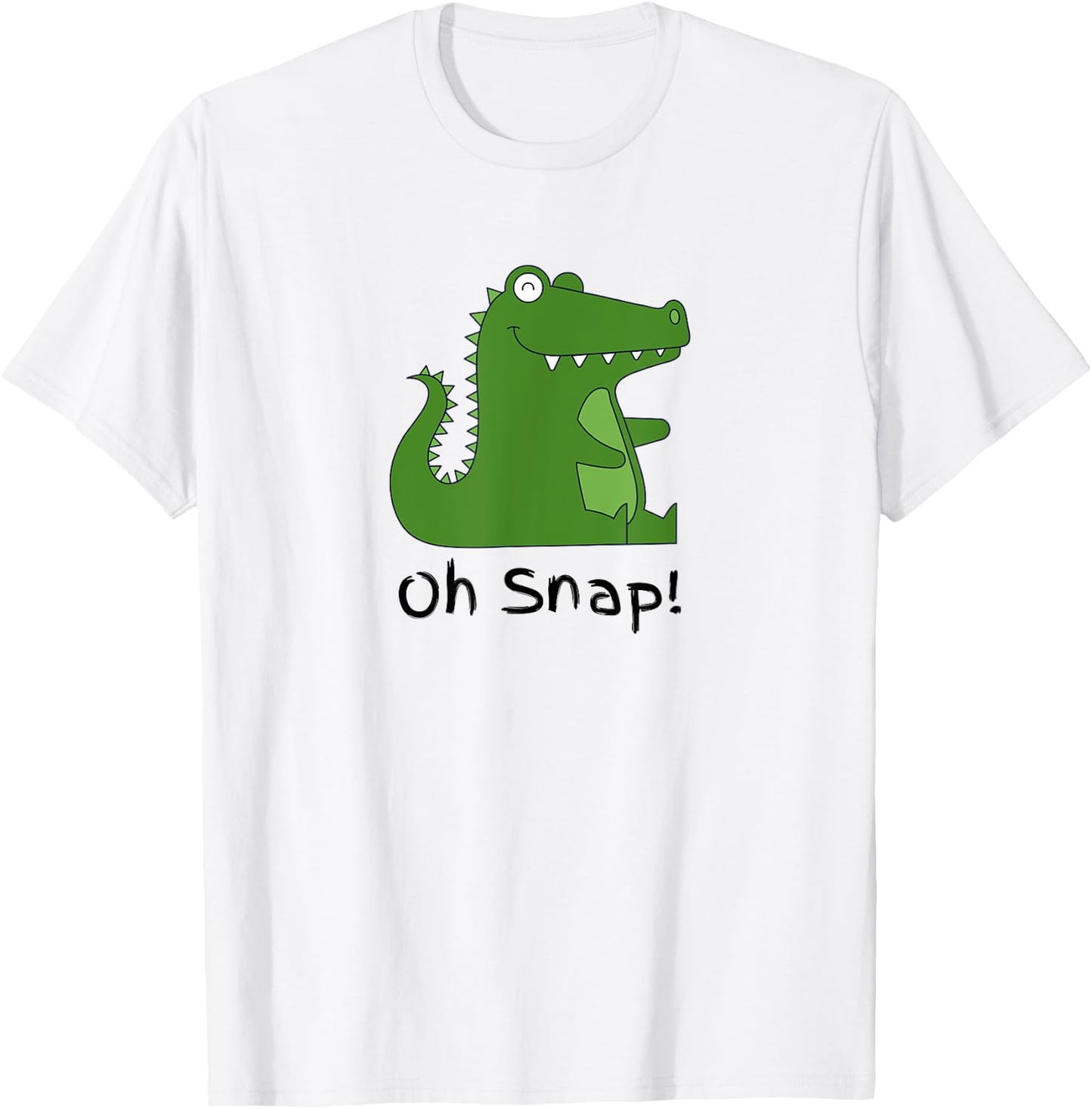 Oh Snap Statement, Alligator Funny Reptile Crocodile Graphic T-Shirt - T-Shirt | White
