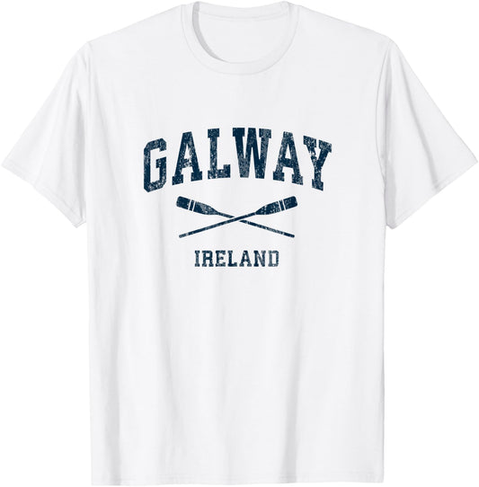 Galway Ireland Vintage Nautical Paddles Sports Oars T-Shirt - T-Shirt | White