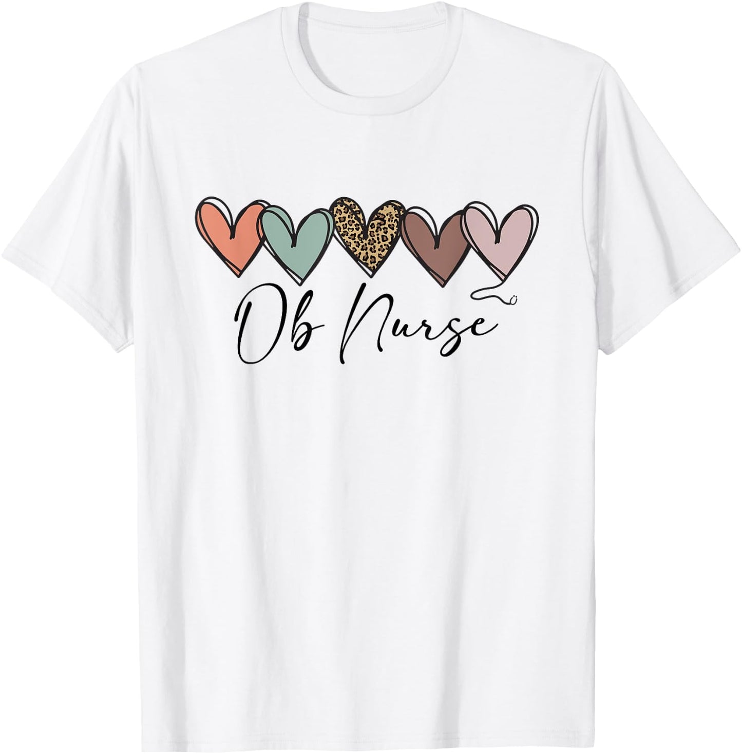 Cute OB Nurse Baby Feet Heart Graphic T-Shirt - T-Shirt | White