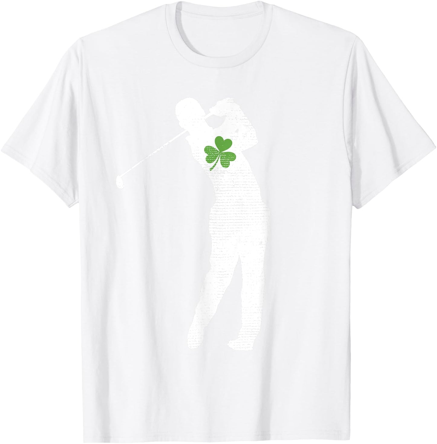 Golf Lovers Green Shamrock Leaf St Patricks Day T-Shirt - T-Shirt | White