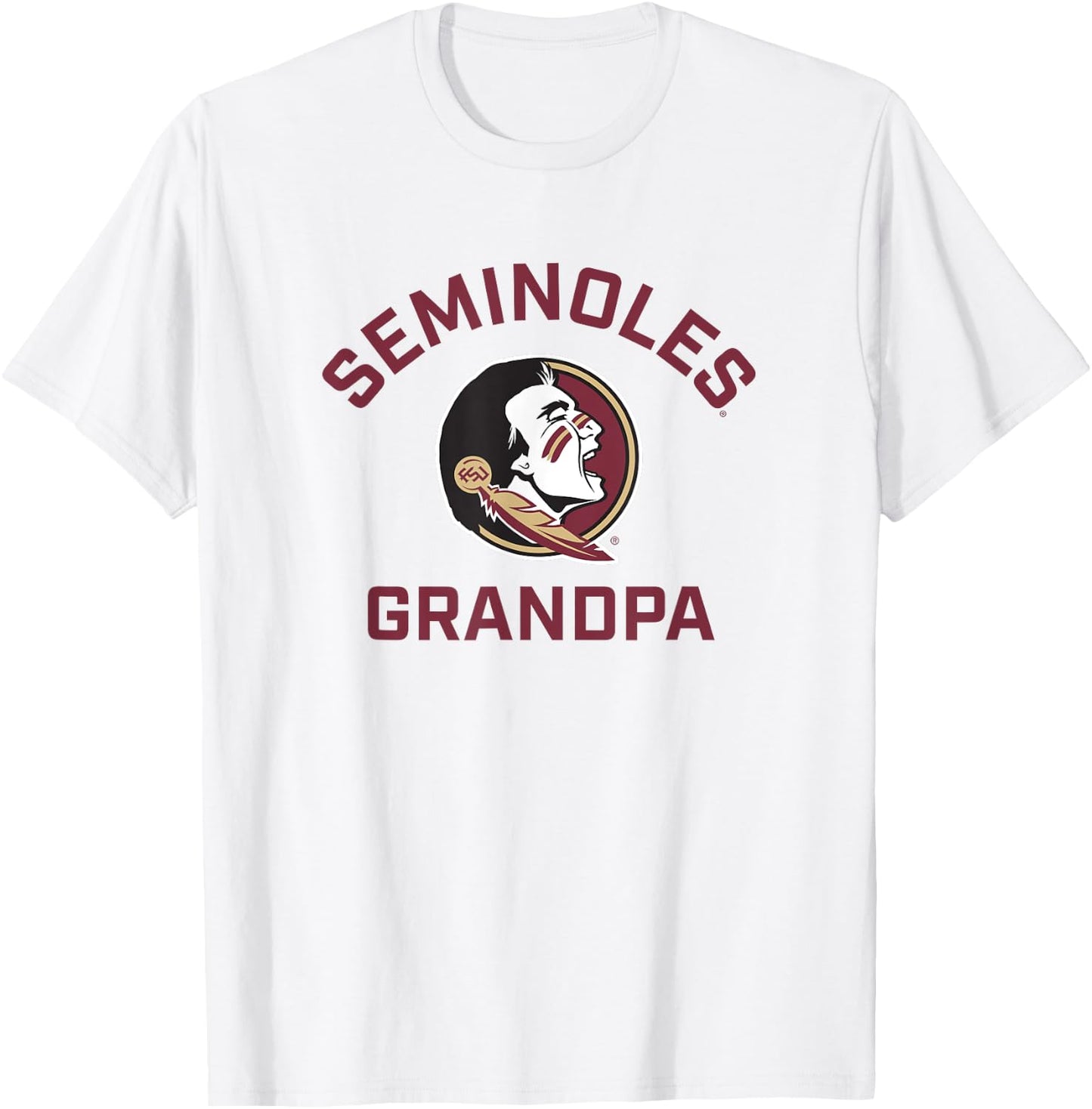 Florida State University FSU Seminoles Arched Grandpa T-Shirt - T-Shirt | White