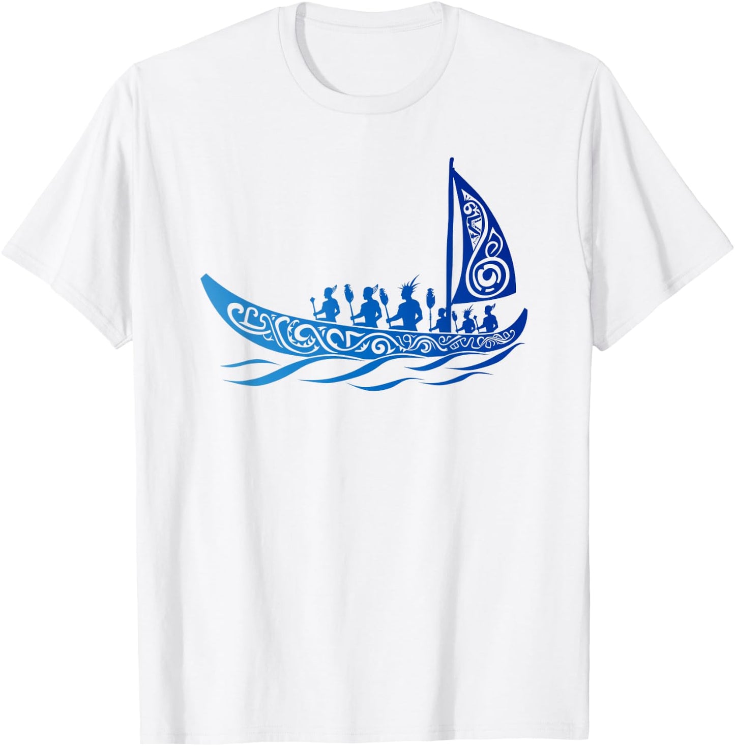 Tribal Hawaiian Outrigger Canoe Shirt - Hawaiian Tribal T-Shirt - T-Shirt | White