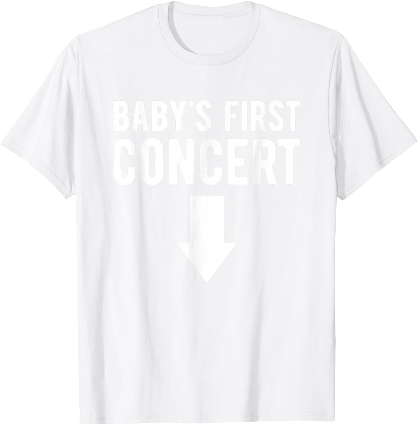Baby's First Concert Mom To Be Funny Baby Shower Pregnancy T-Shirt - T-Shirt | White