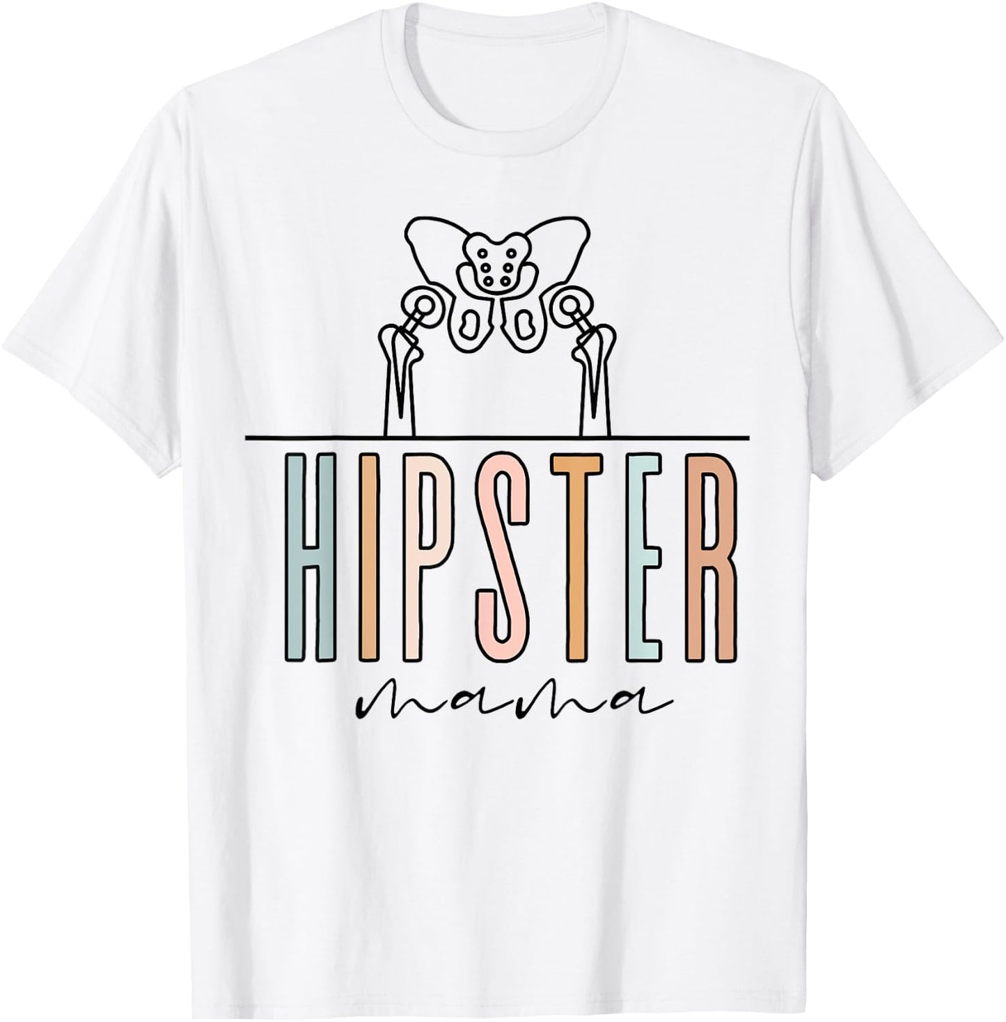 Hip Replacement Hippie Mama Hip Surgery Bionic Recovery T-Shirt - T-Shirt | White
