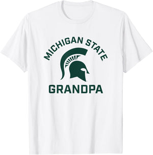 Michigan State MSU Spartans Arched Grandpa T-Shirt - T-Shirt | White