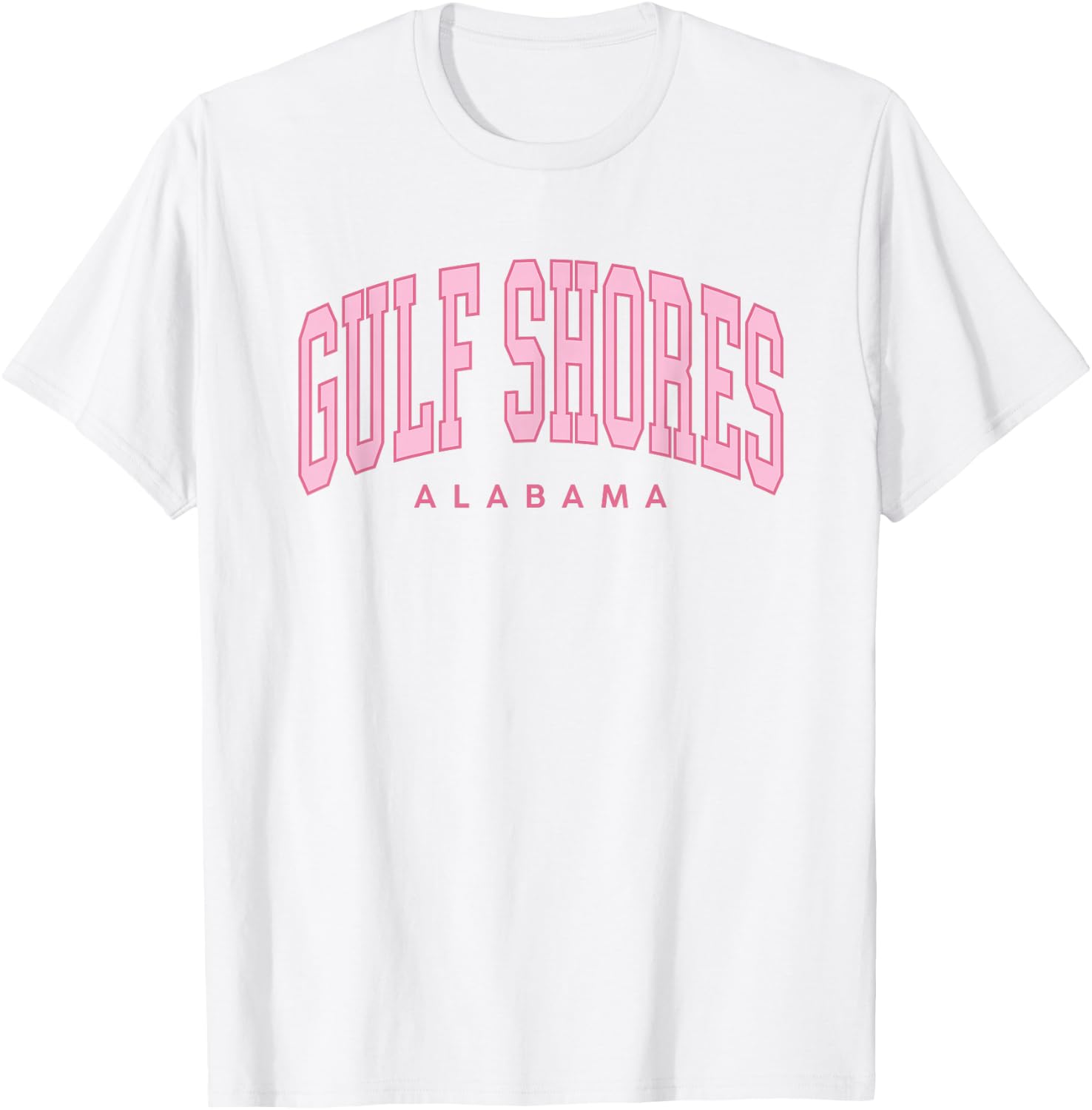 Gulf Shores Alabama Preppy Retro Throwback Pink Girls T-Shirt - T-Shirt | White