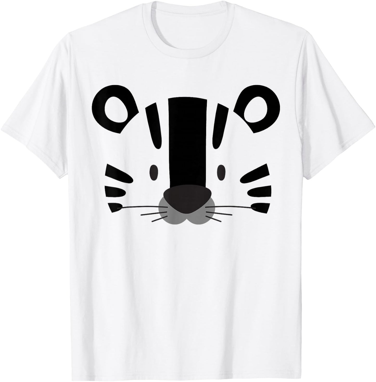 Cute Childrens Tiger Stuff Products Kids Cartoon Tiger Face T-Shirt - T-Shirt | White